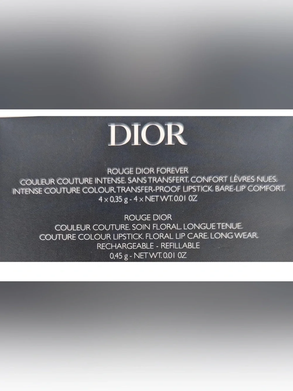 Rouge Dior Forever Lipstick Sample Card x4 Nude (100,200,300,400) & 683 Satin